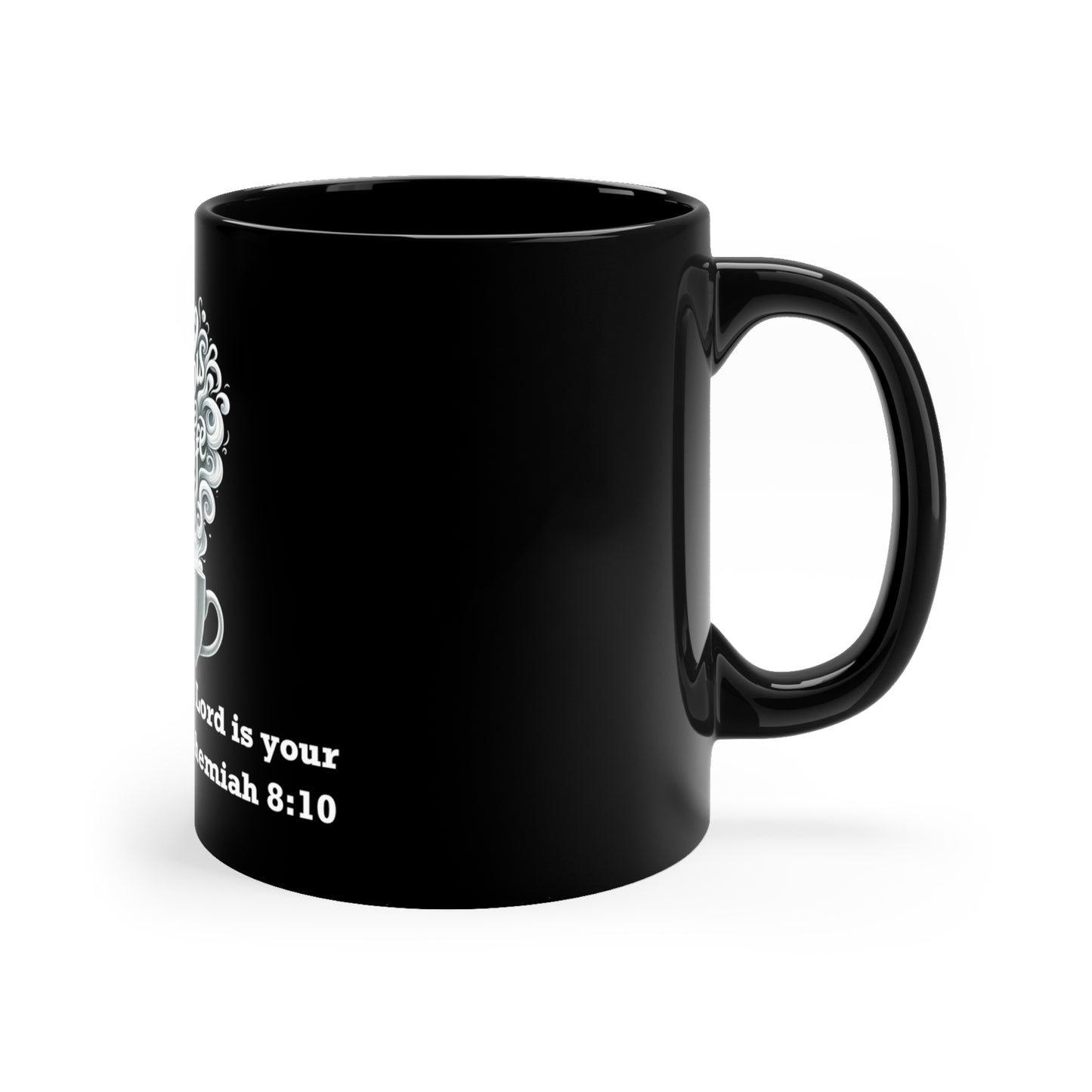 Nehemiah 8:10 Joy Mug: Strength in Joy, 11oz Black Ceramic, Joyous Life Journals