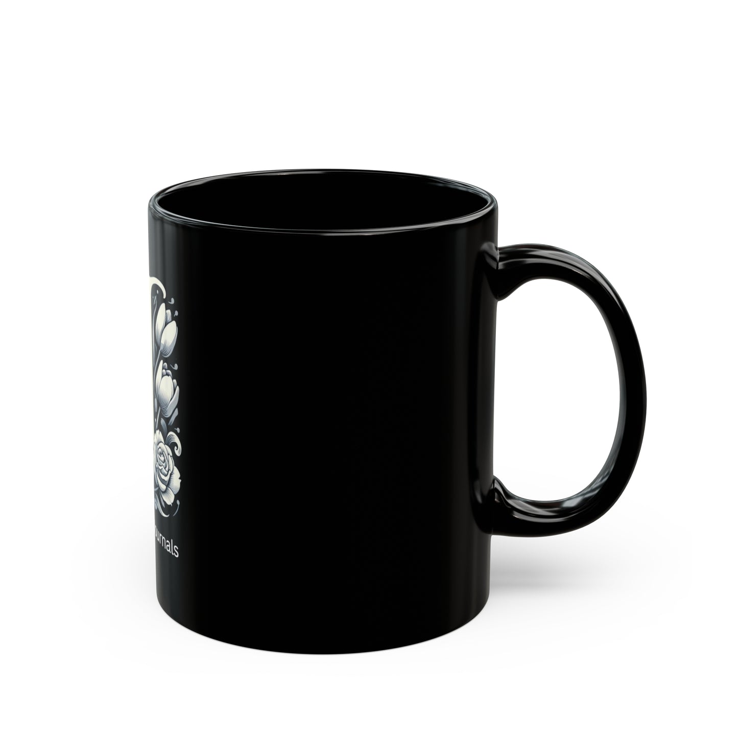 Java Joy: Classic 'J' Black Coffee Mug, Joyous Life Journals