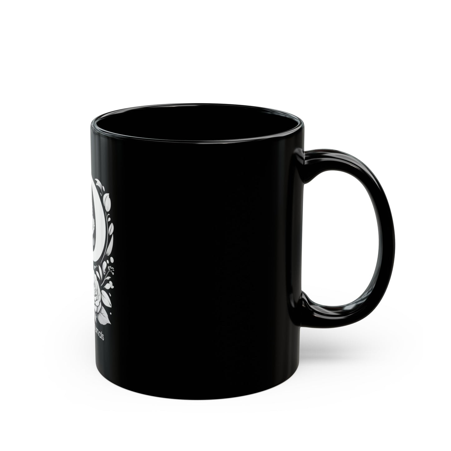 Prestige Pour: Monogram P 11oz Black Coffee Mug, Joyous Life Journals