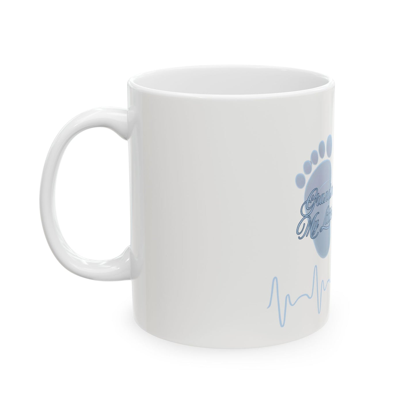 Mug - Grandma's Joy My Little Heartbeat Blue Ceramic 11oz/15oz