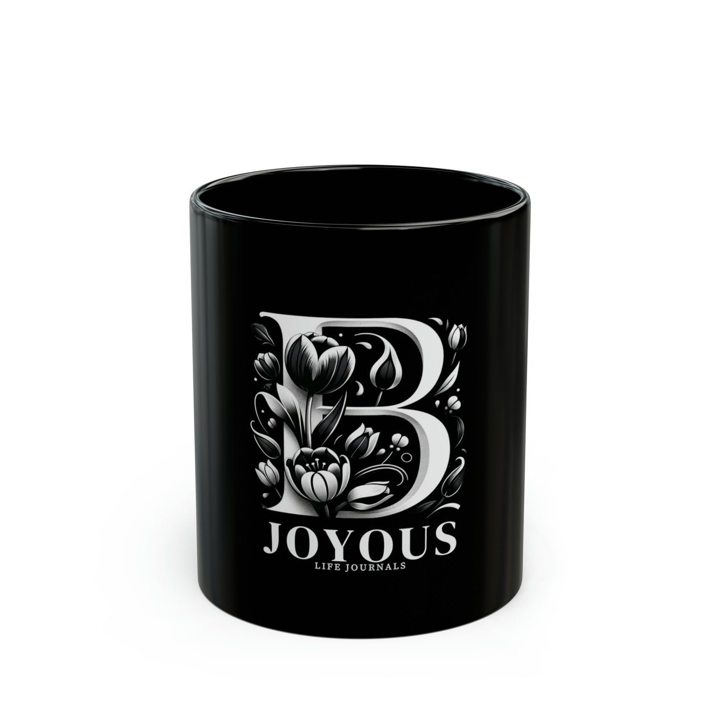 Bold Brew: Classic 'B' Black Coffee Mug, Joyous Life Journals