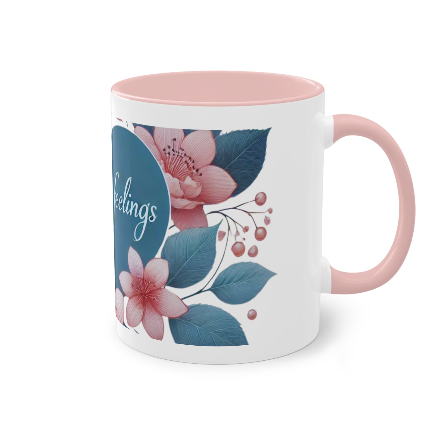 "Write Your Feelings" Pink and White Coffee Mug, Joyous Life Journals