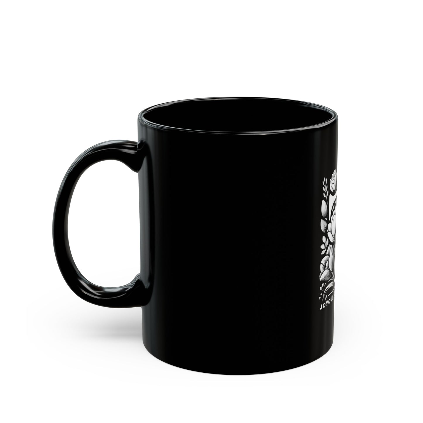 Tranquil Touch: Monogram T 11oz Black Coffee Mug, Joyous Life Journals