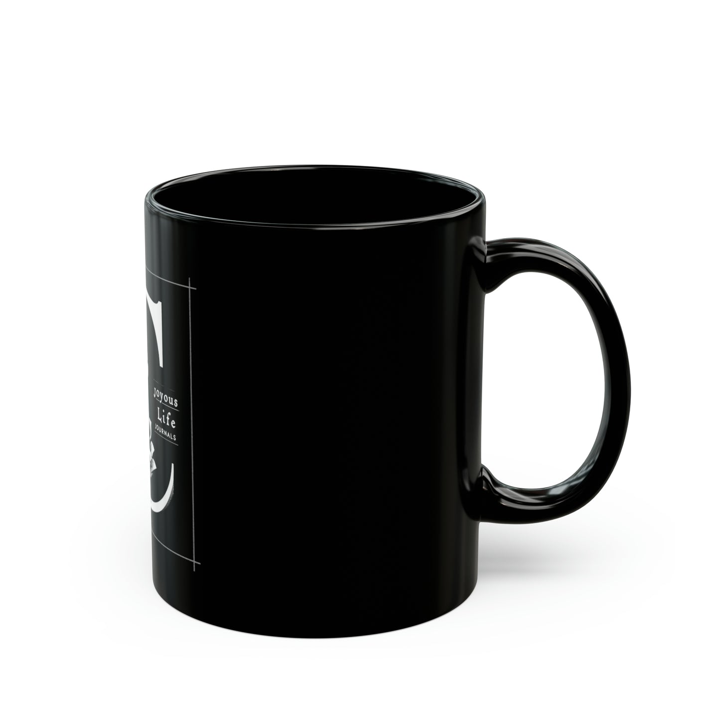 Classic Charm: 'C' Black Coffee Mug, Joyous Life Journals