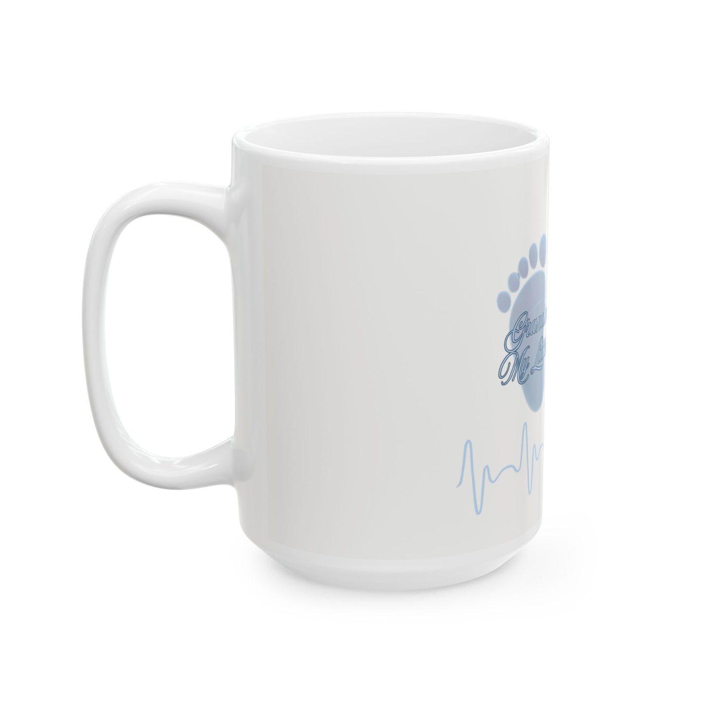 Mug - Grandma's Joy My Little Heartbeat Blue Ceramic 11oz/15oz