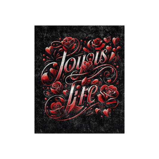 Joyous Life Red Floral Crushed Velvet Blanket - Elegance & Comfort in One