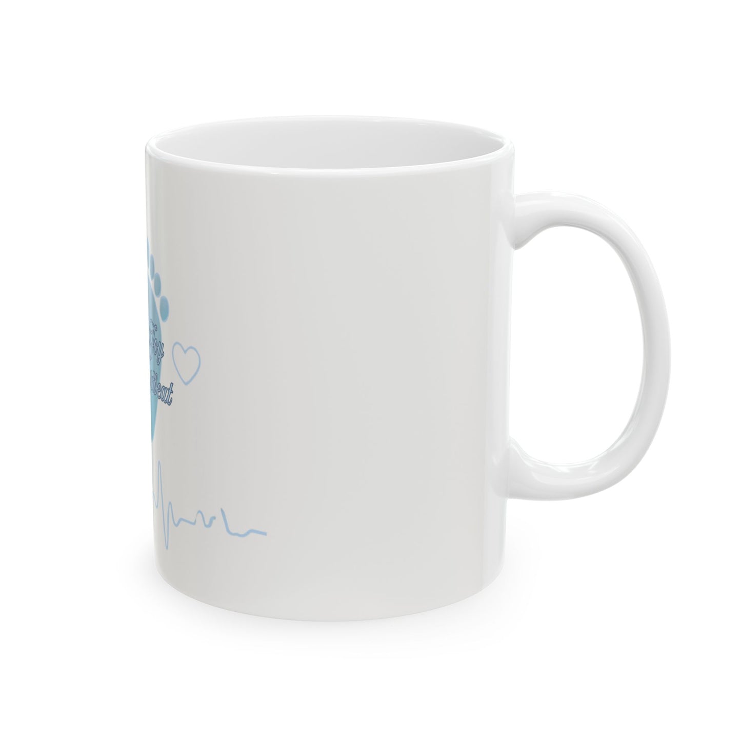 Mug - Grandma's Joy My Little Heartbeat Blue Ceramic 11oz/15oz