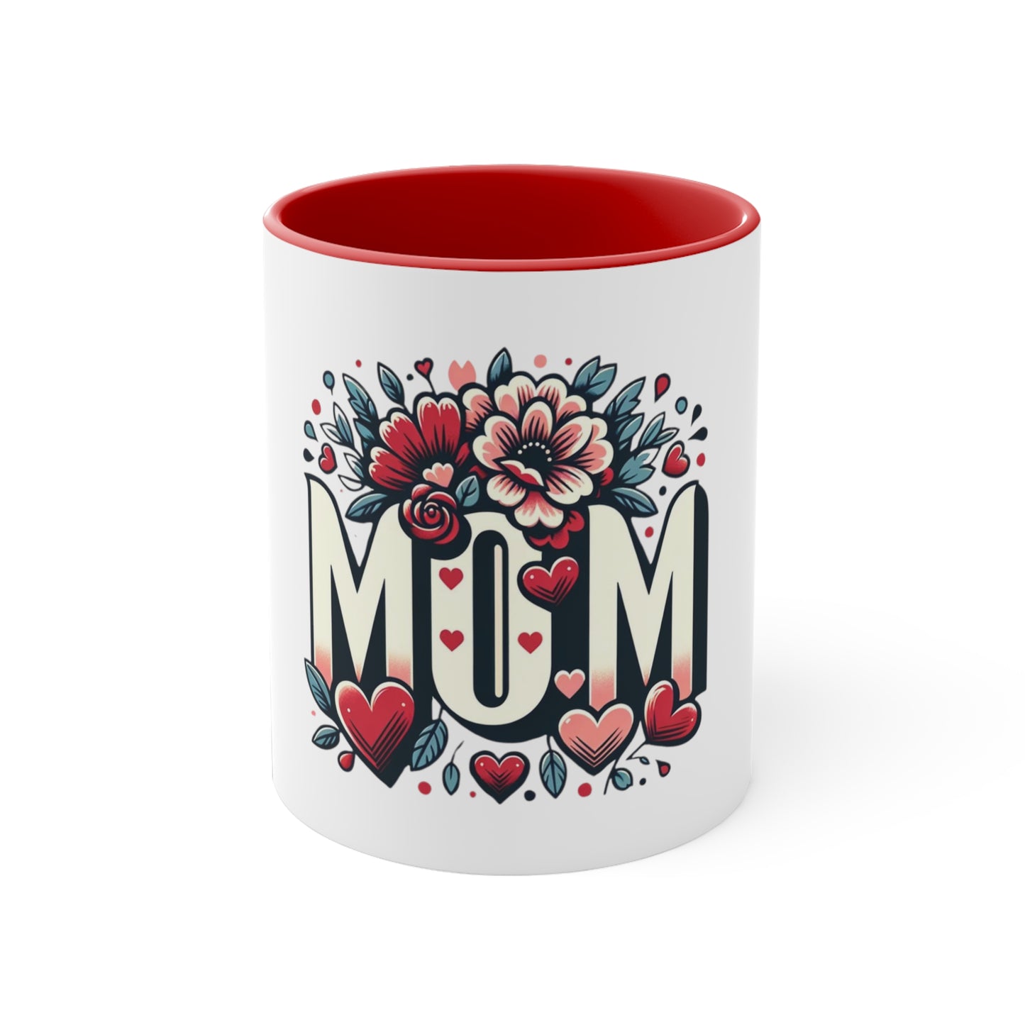 Love Blossoms Red Accent Coffee Mug – A Tribute to Moms, 11oz, Joyous Life Journals