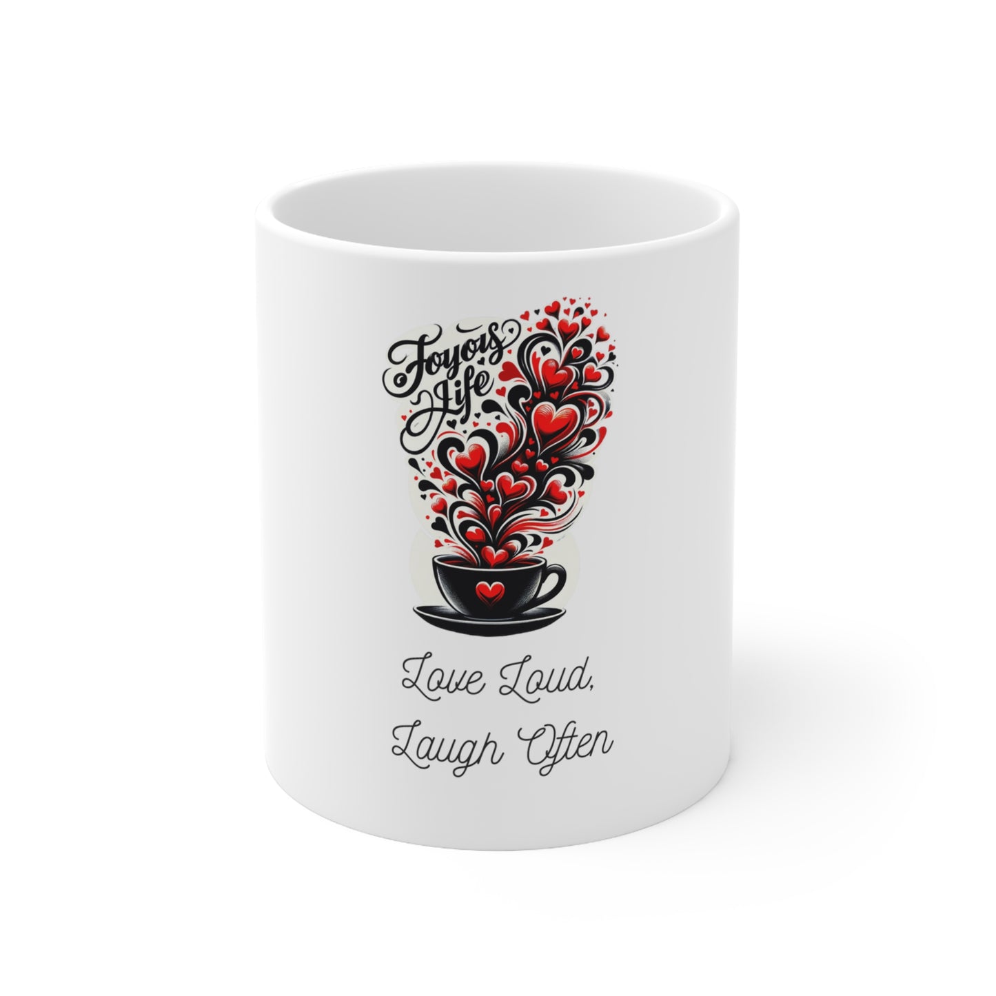 Love Loud, Laugh Often - 11oz Vibrant Ceramic Coffee Mug, Joyous Life Journals