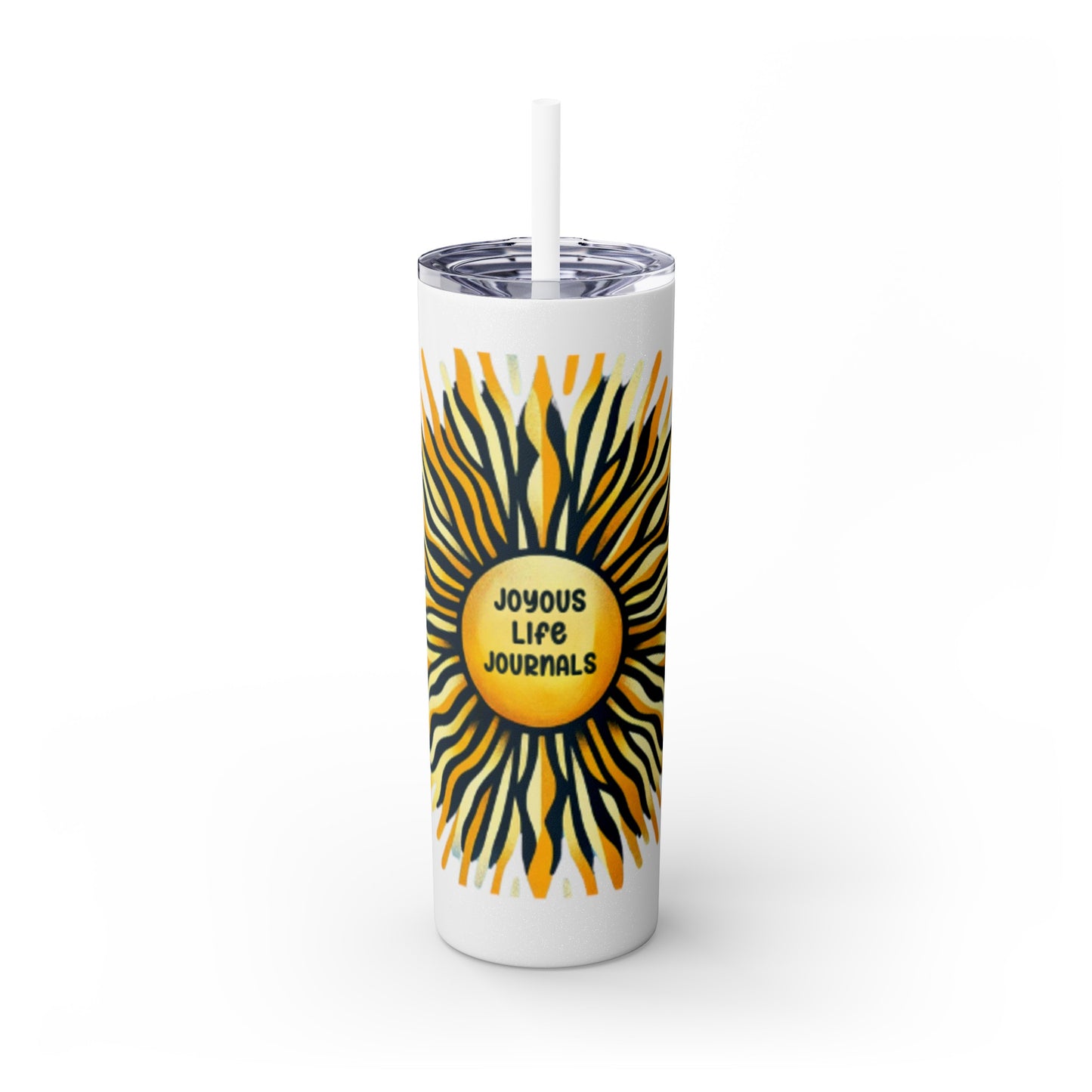 Joyous Life Journals Radiant Sun Tumbler Skinny Tumbler with Straw, 20oz