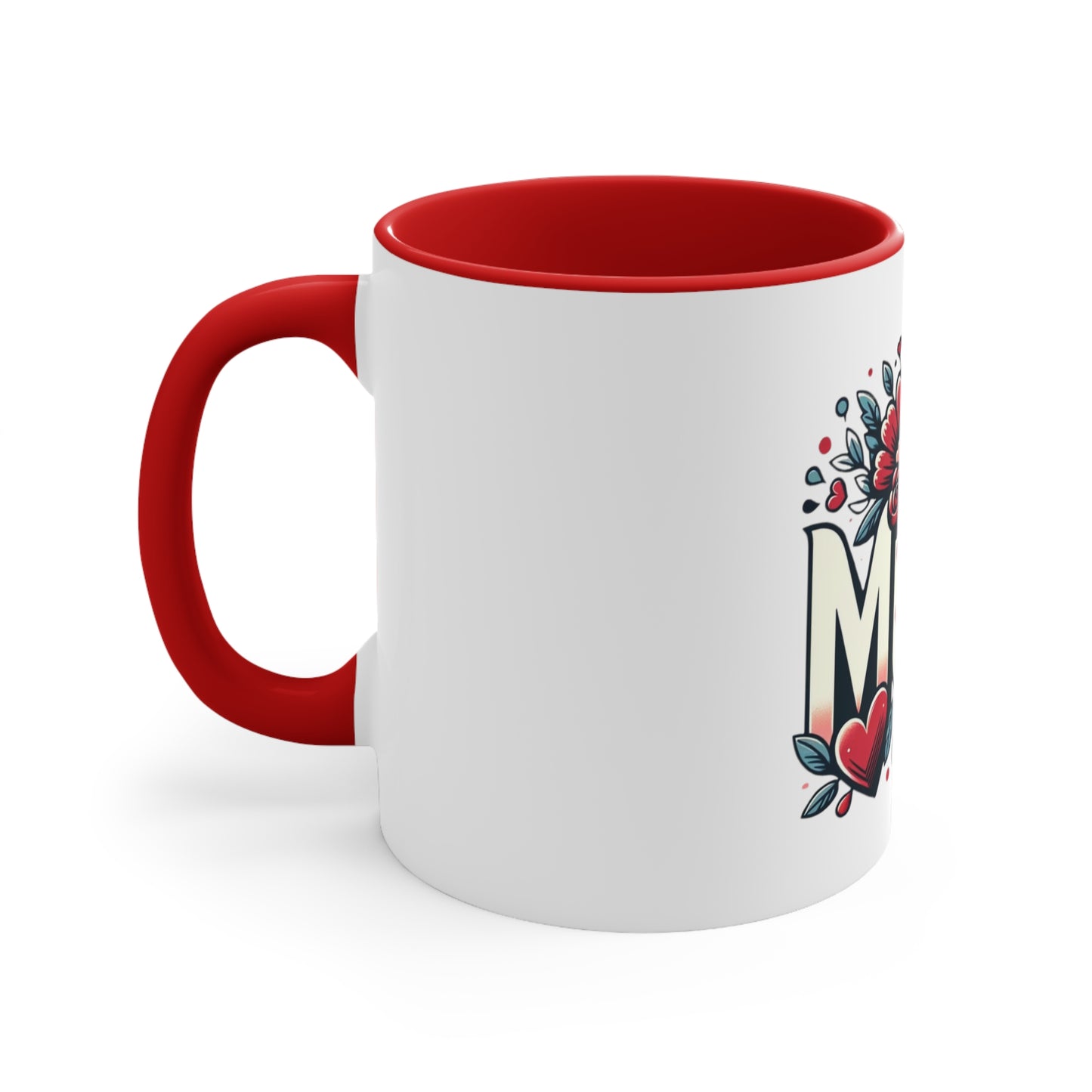 Love Blossoms Red Accent Coffee Mug – A Tribute to Moms, 11oz, Joyous Life Journals