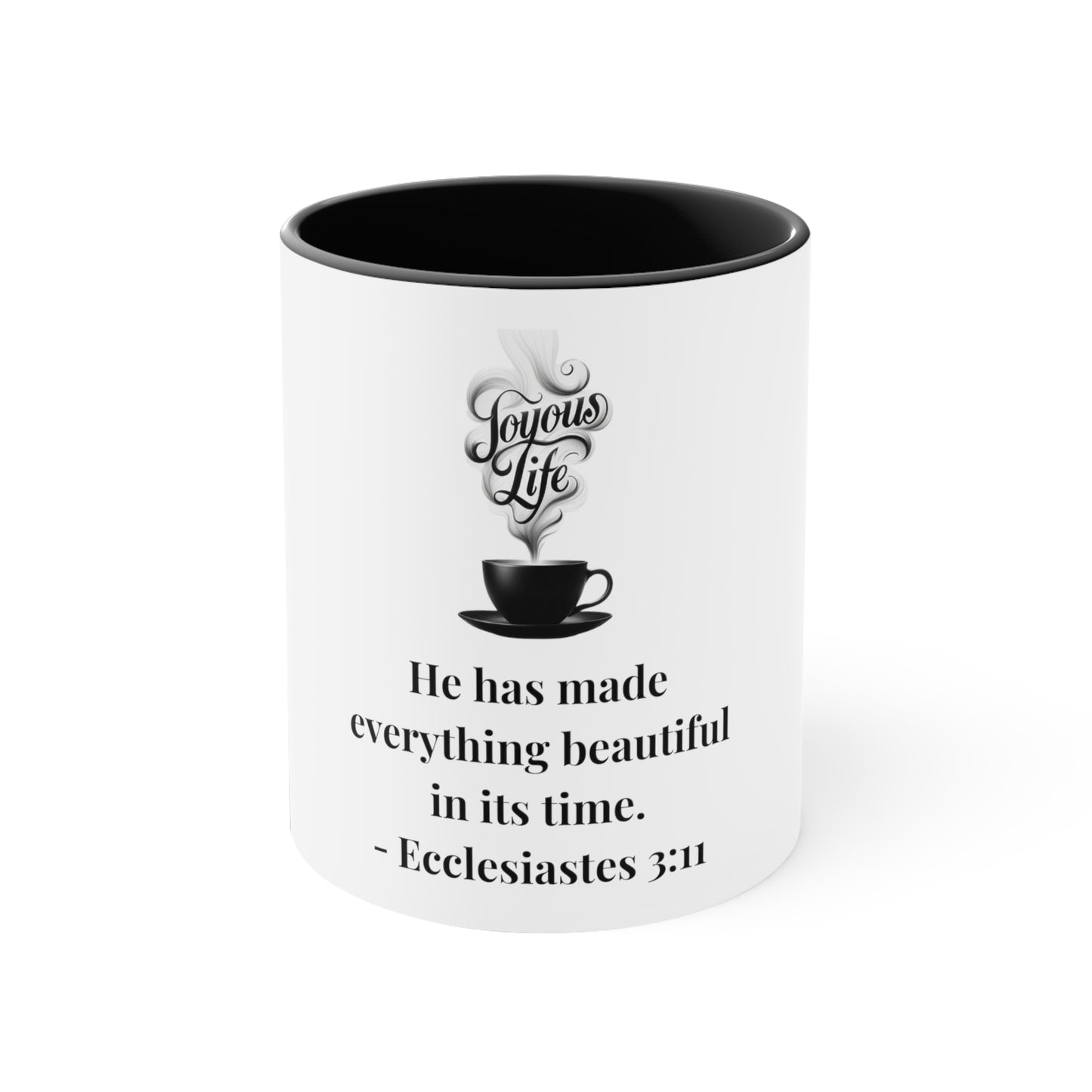 Divine Timing: Ecclesiastes 3:11 Accent Coffee Mug, Joyous Life Journals