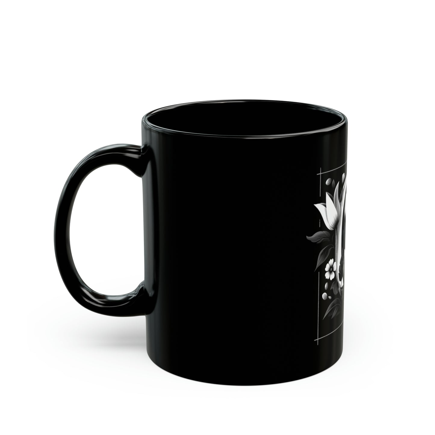 Classic Charm: 'C' Black Coffee Mug, Joyous Life Journals