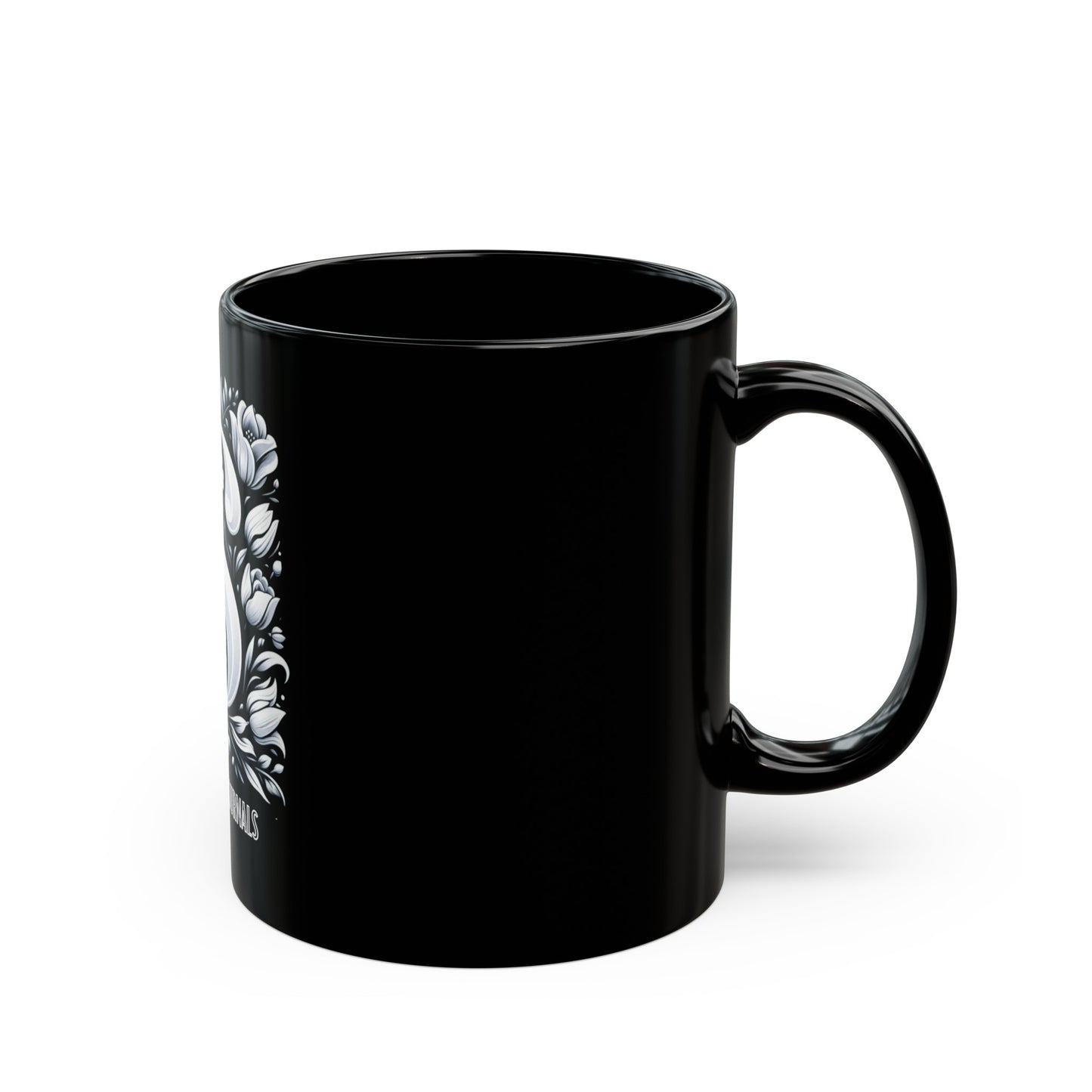 Sip of Sophistication Monogram S 11oz Black Coffee Mug, Joyous Life Journals