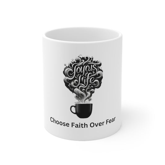 Faith Over Fear - Inspirational Ceramic Mug 11oz, Joyous Life Journals