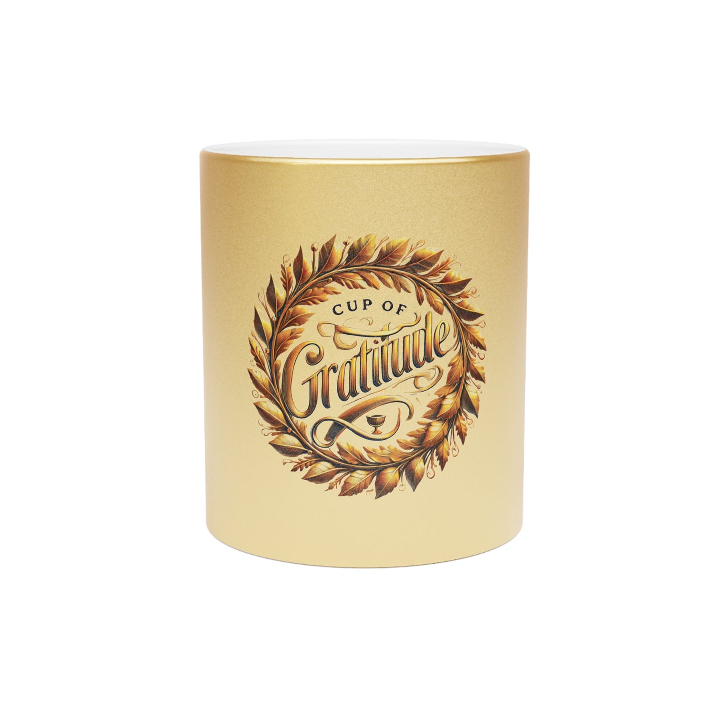 Cup of Gratitude Mug Metallic Mug (Gold), Joyous Life Journals