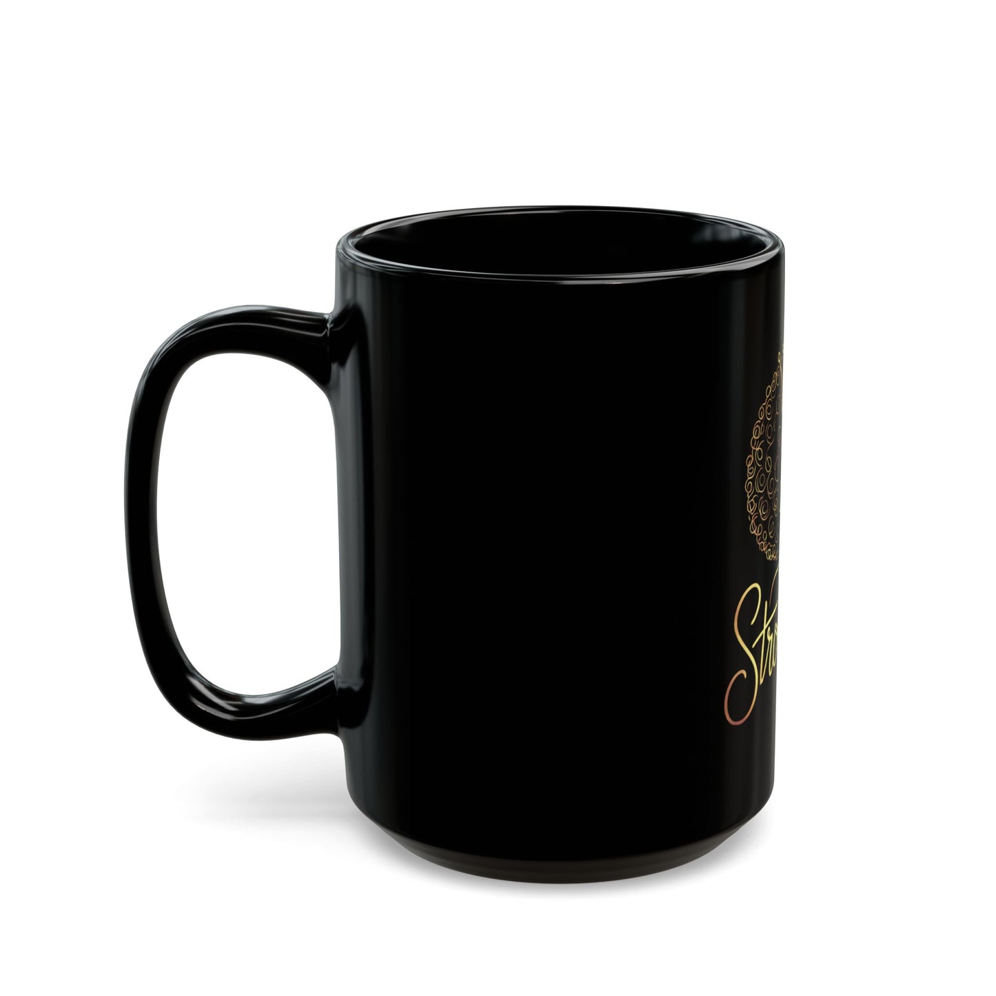 Empowering Black Mug - 'StrongHer' Design - Perfect Gift for Her