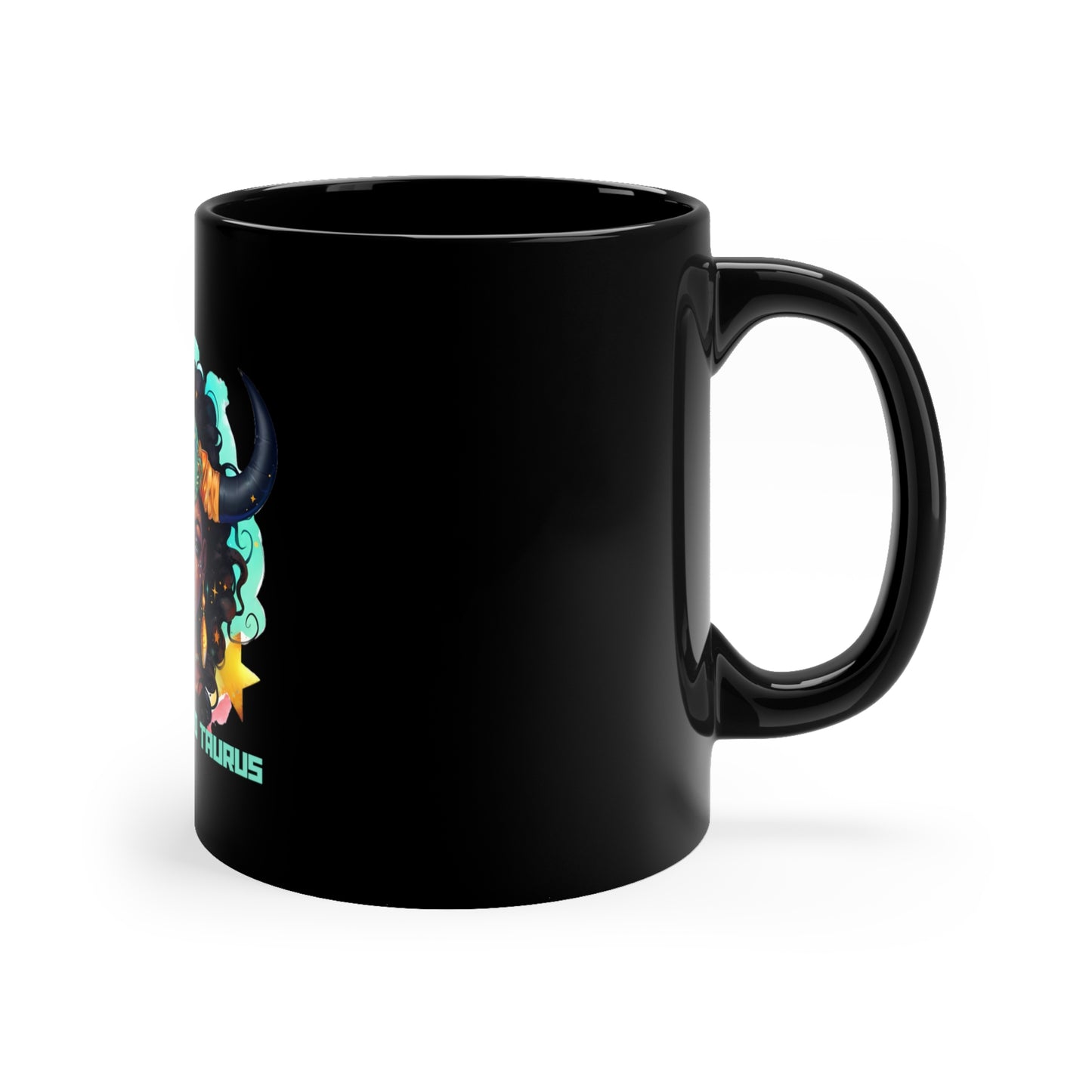 Determined Taurus, Joyous Life Journals, 11oz Black Coffee Mug