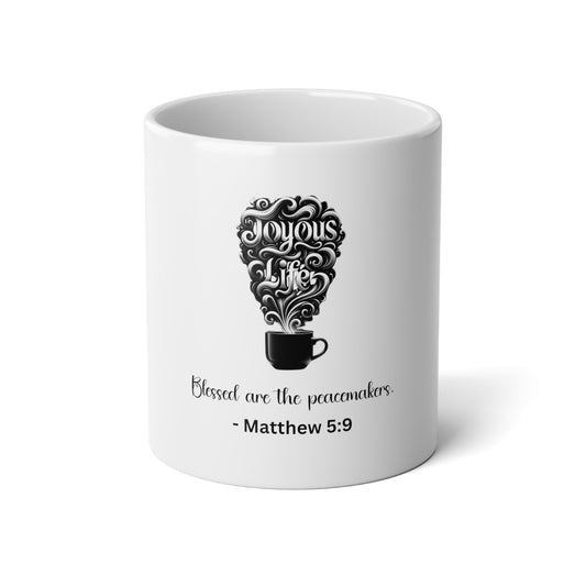 Harmony Unleashed: Matthew 5:9 Jumbo Mug, Joyous Life Journals