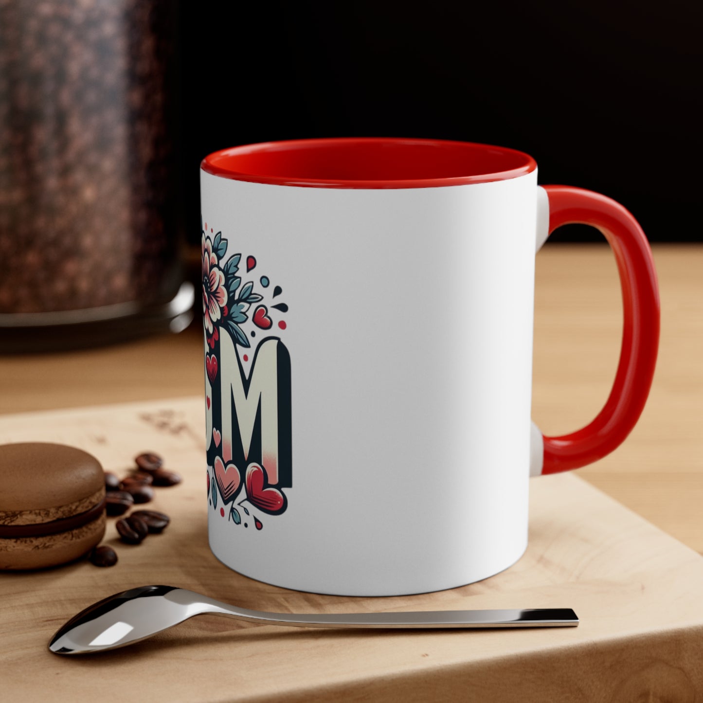 Love Blossoms Red Accent Coffee Mug – A Tribute to Moms, 11oz, Joyous Life Journals