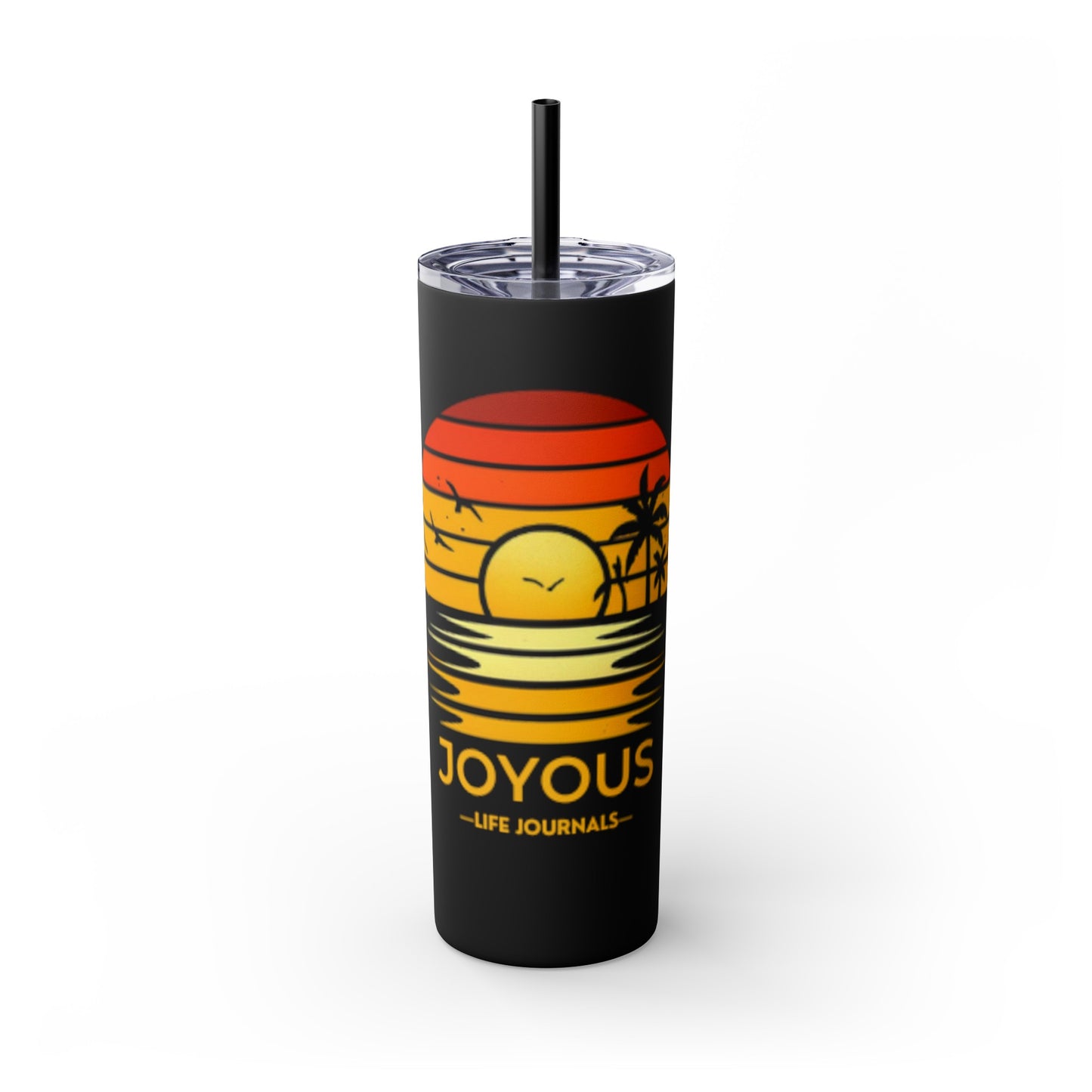 Sunset Glow Skinny Tumbler with Straw, 20oz, Joyous Life Journals