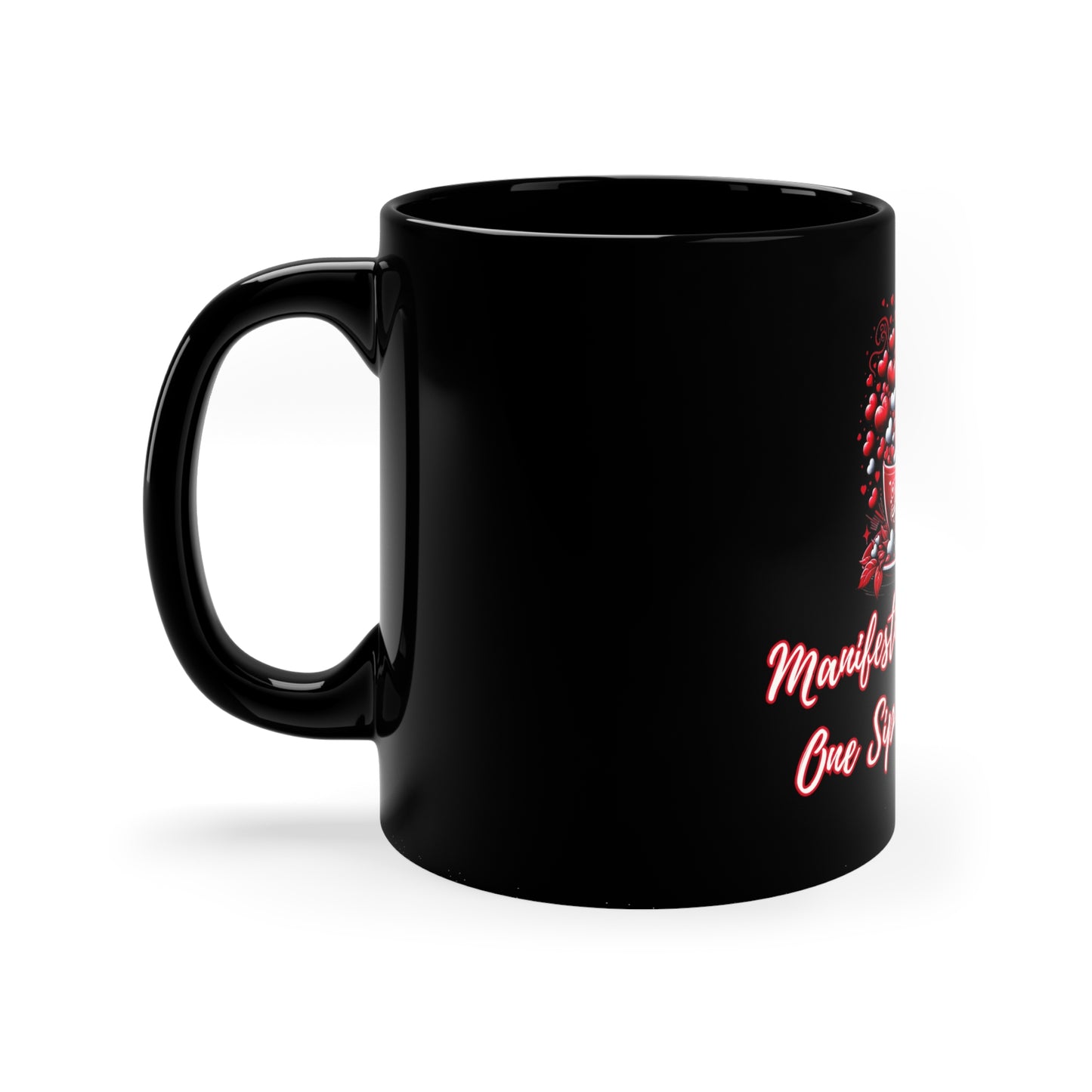 Manifesting Dreams, One Sip at a Time - Inspirational Black Ceramic Mug, Joyous Life Journals