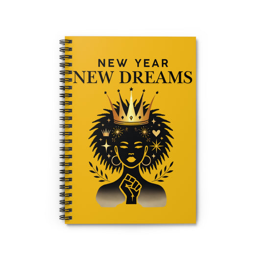 New Year, New Dreams. Spiral Notebook - Ruled Line, Joyous Life Journals