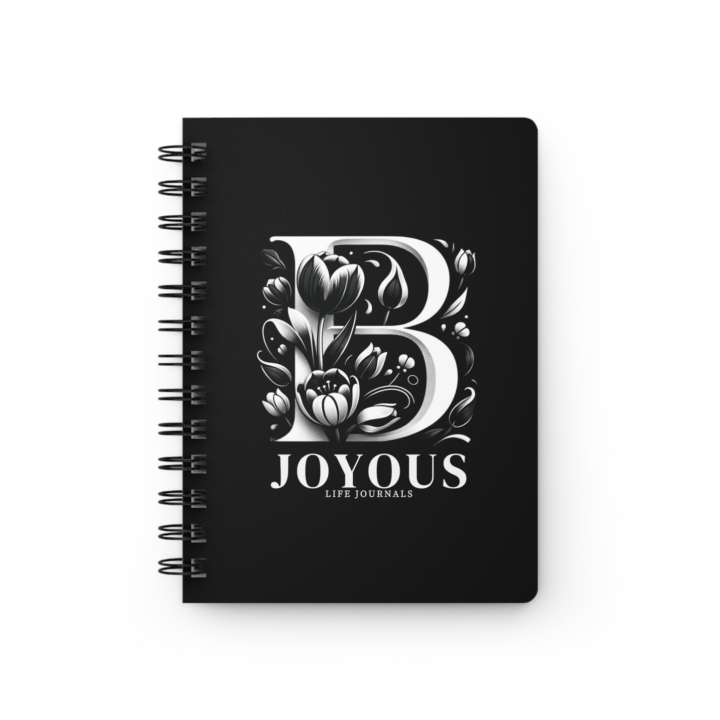 Blossoming Insights: 'B' Monogram Floral Spiral Journal, Joyous Life Journals