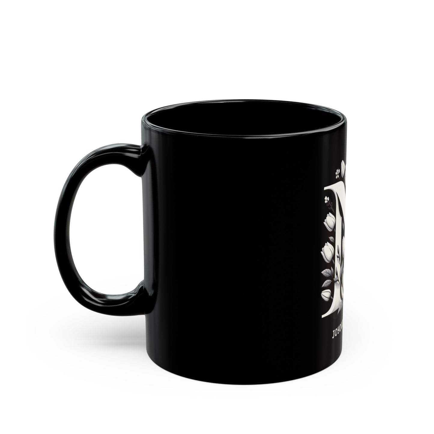 Nectar of N: Monogram N 11oz Black Coffee Mug, Joyous Life Journals