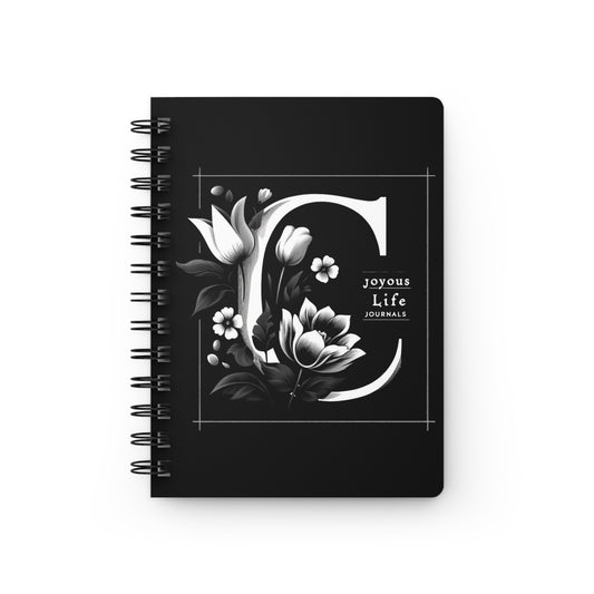 Cherished Chronicles: 'C' Monogram Floral Spiral Journal, Joyous Life Journals