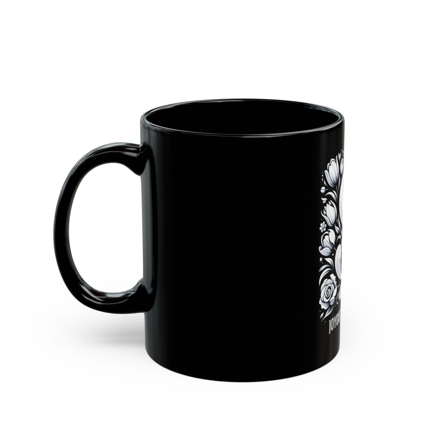 Sip of Sophistication Monogram S 11oz Black Coffee Mug, Joyous Life Journals