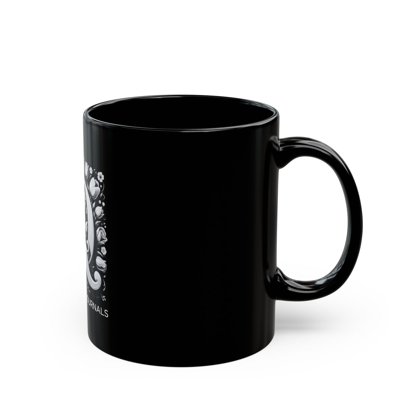 Quantum Quench: Monogram Q 11oz Black Coffee Mug, Joyous Life Journals