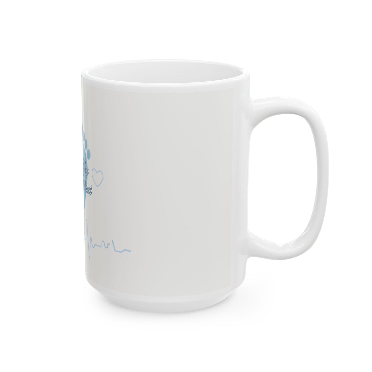 Mug - Grandma's Joy My Little Heartbeat Blue Ceramic 11oz/15oz