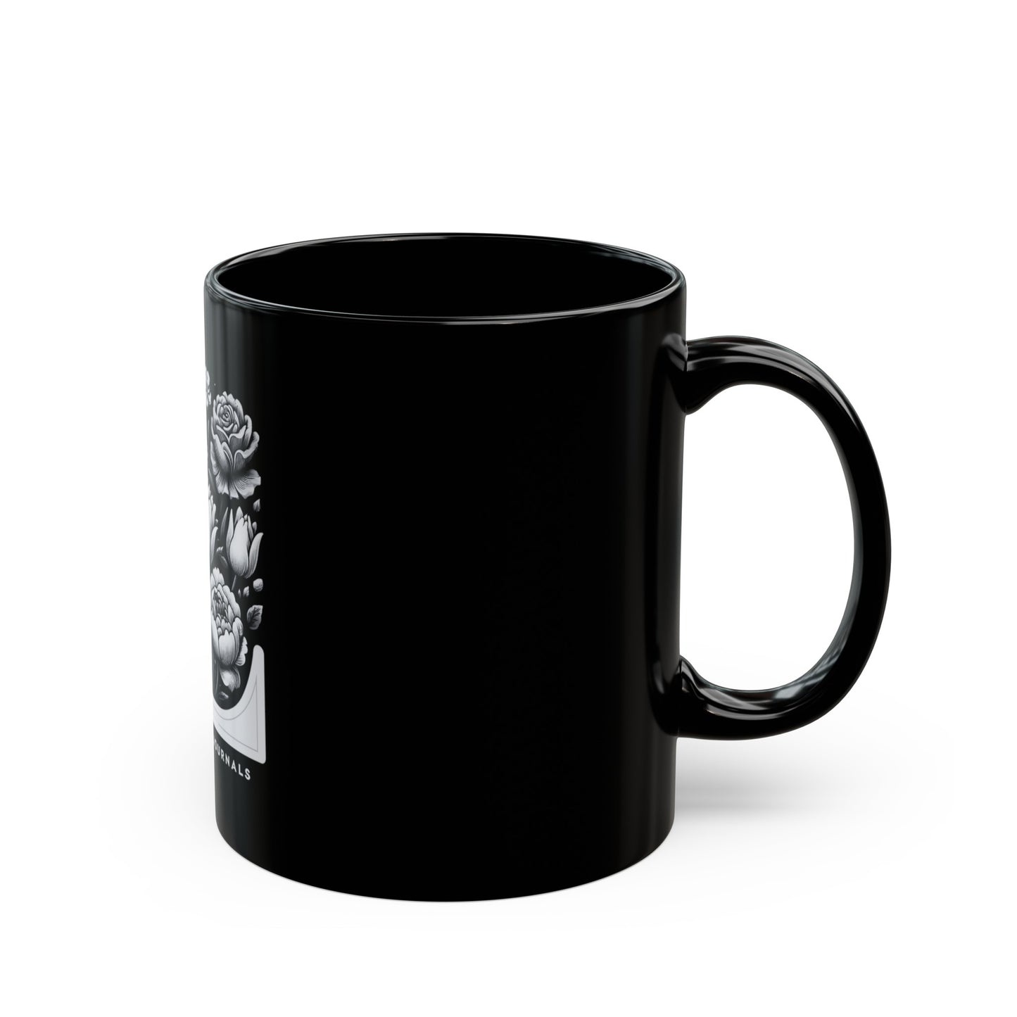 Luminary L: Monogram L 11oz Black Coffee Mug, Joyous Life Journals