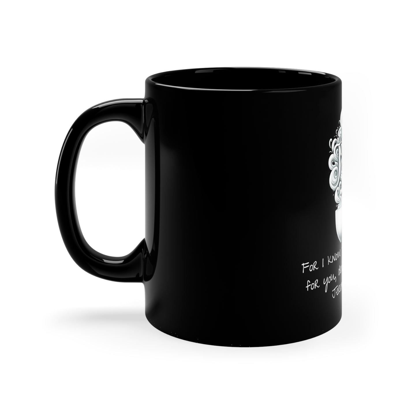 Jeremiah 29:11 Inspirational Ceramic Mug - 'For I Know the Plans' - 11 oz Black, Joyous Life Journals