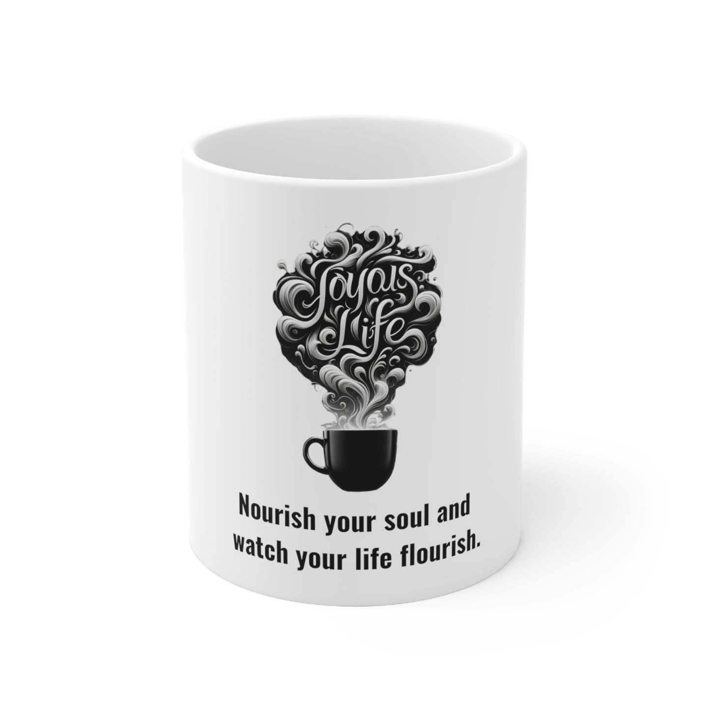 Nourish & Flourish - Soulful Life Ceramic Mug 11oz, Joyous Life Journals