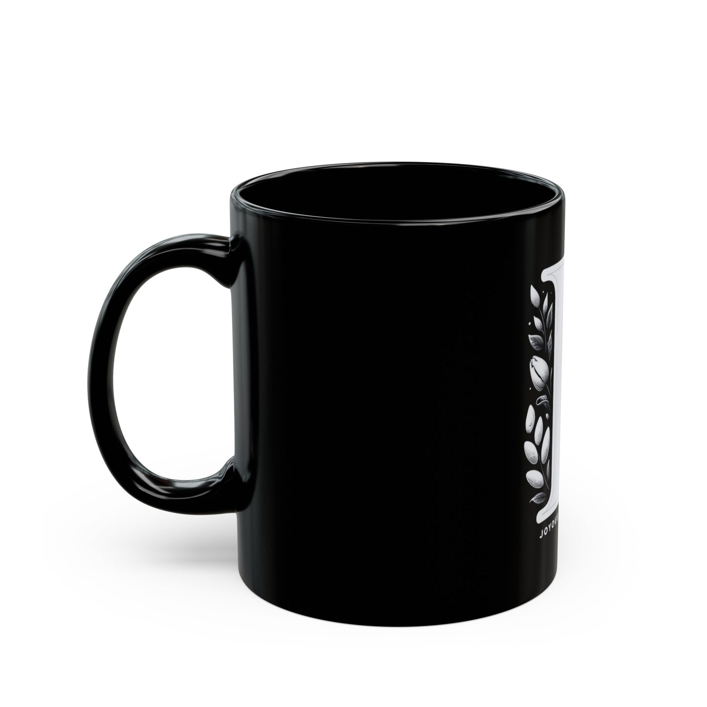 Luminary L: Monogram L 11oz Black Coffee Mug, Joyous Life Journals