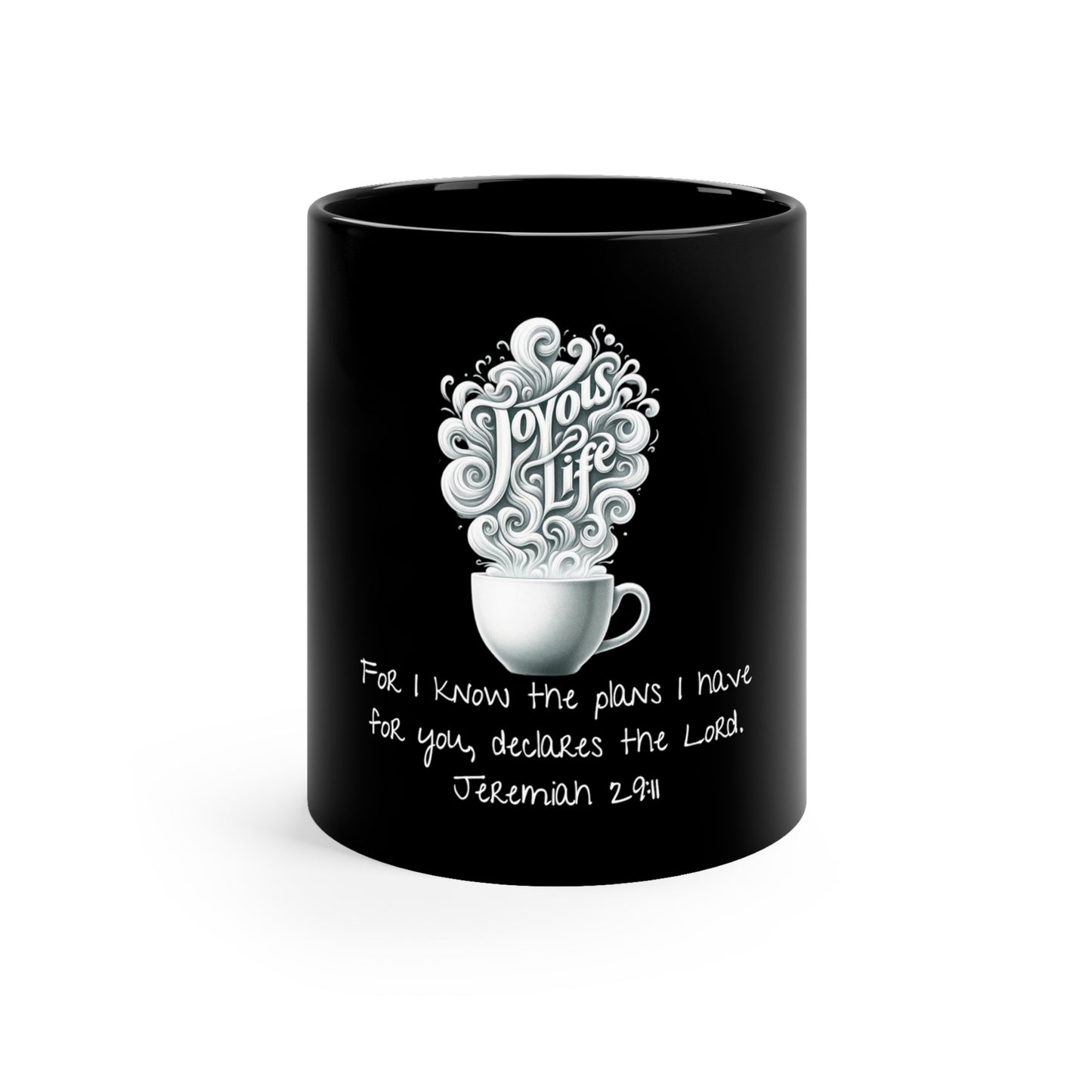 Jeremiah 29:11 Inspirational Ceramic Mug - 'For I Know the Plans' - 11 oz Black, Joyous Life Journals