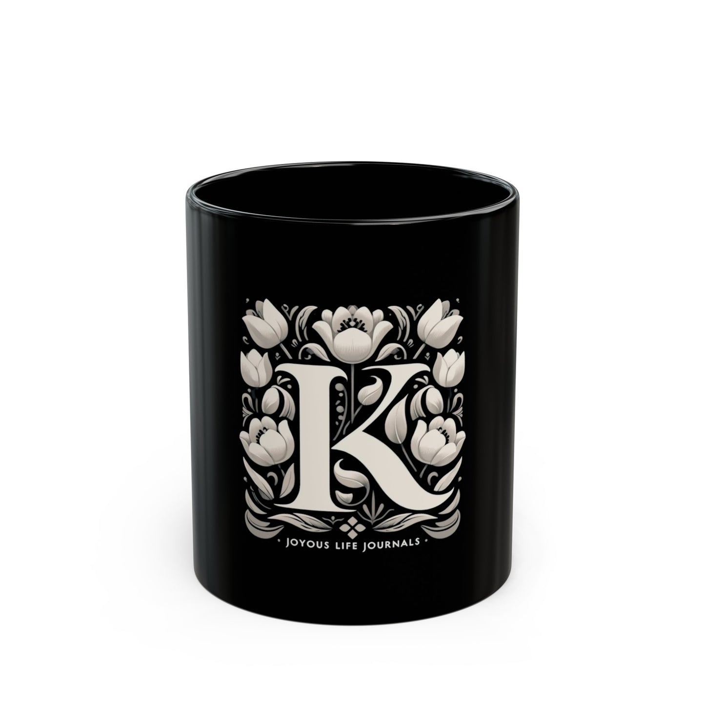 Kosmic Kaffeine: 11oz Black Ceramic Mug, Joyous Life Journals